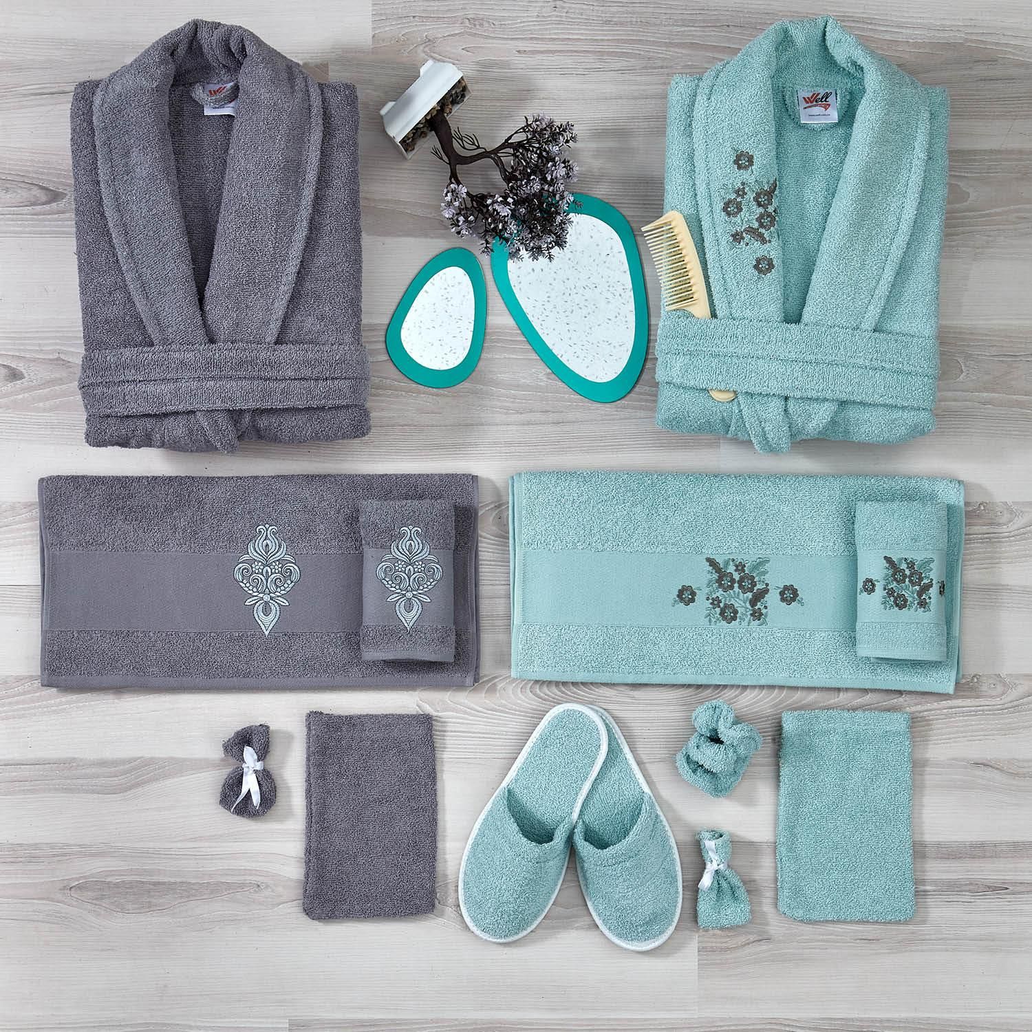 طقم ارواب 14 قطعة - سكني وأخضر