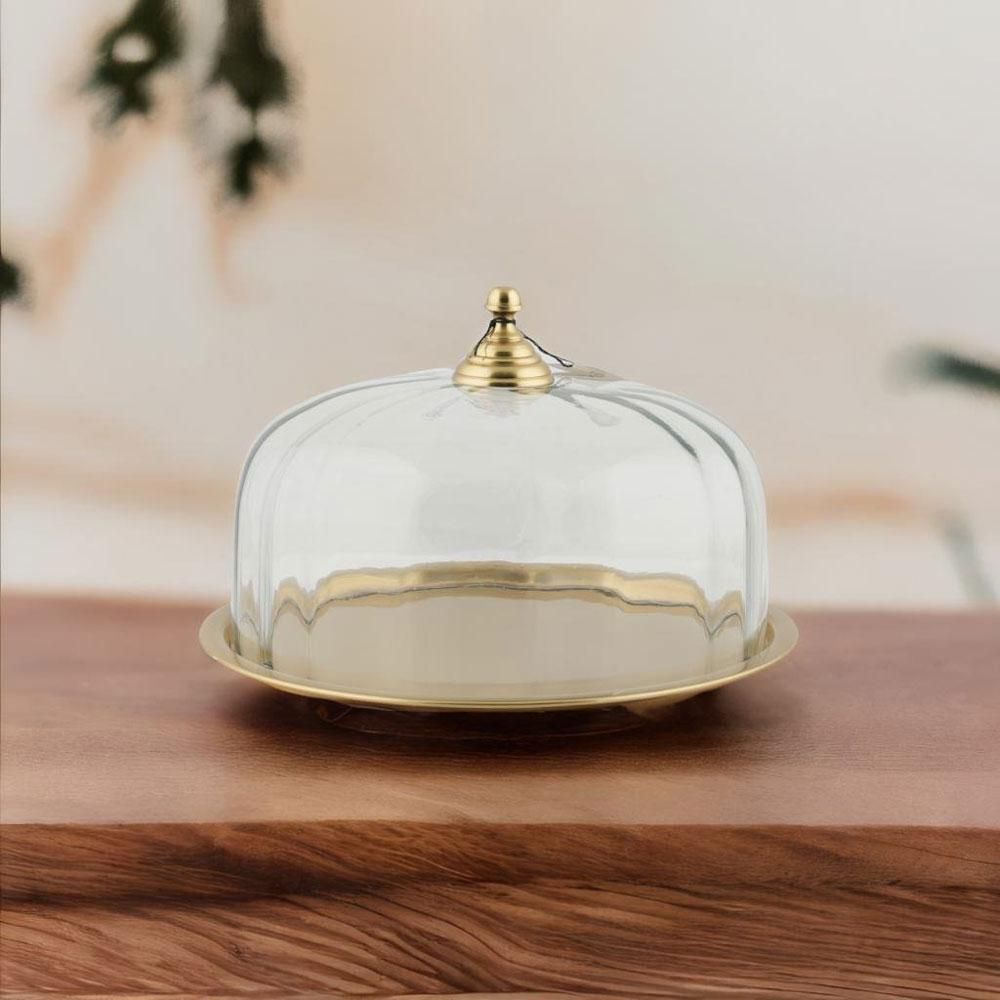 صحن كيك دائري مع غطاء زجاج - Alvar