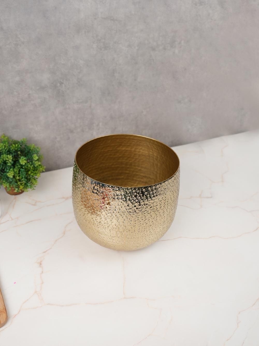 فازة ورد كبيرة ألمنيوم لون ذهبي - Sierra