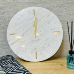 ساعة رخامية دائرية - Beige