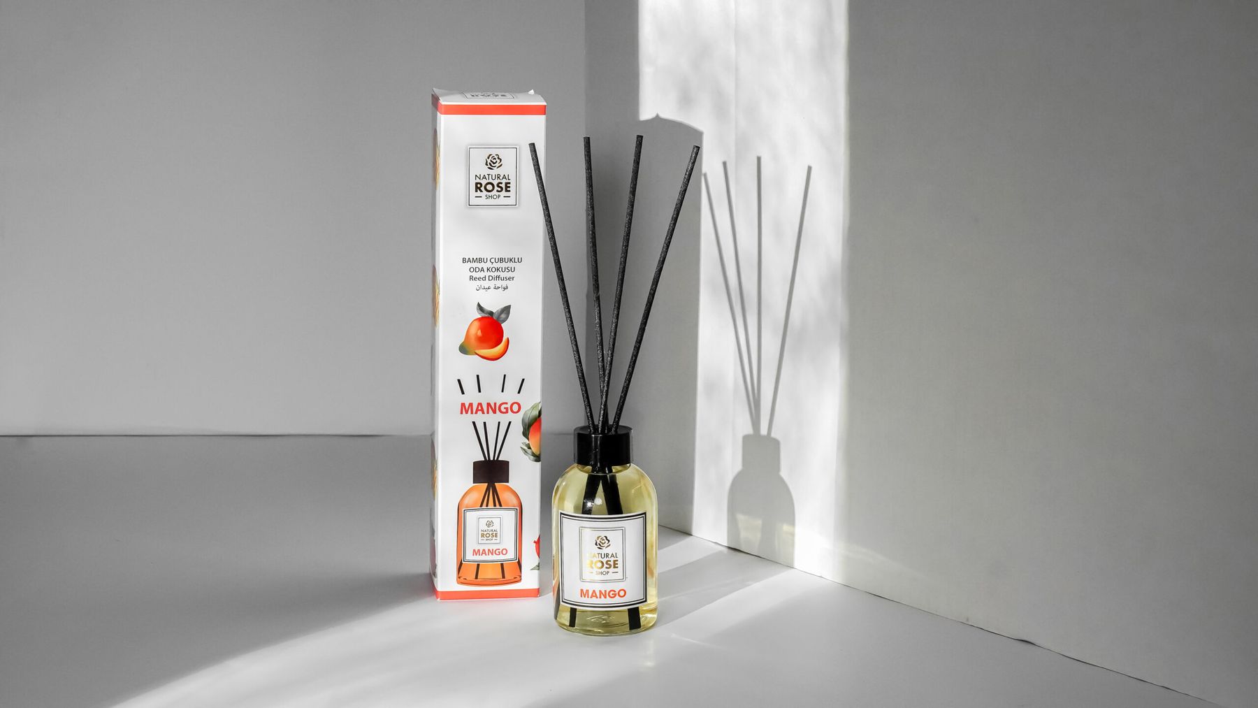 معطر جو مع أعواد خيزران - Natural Rose