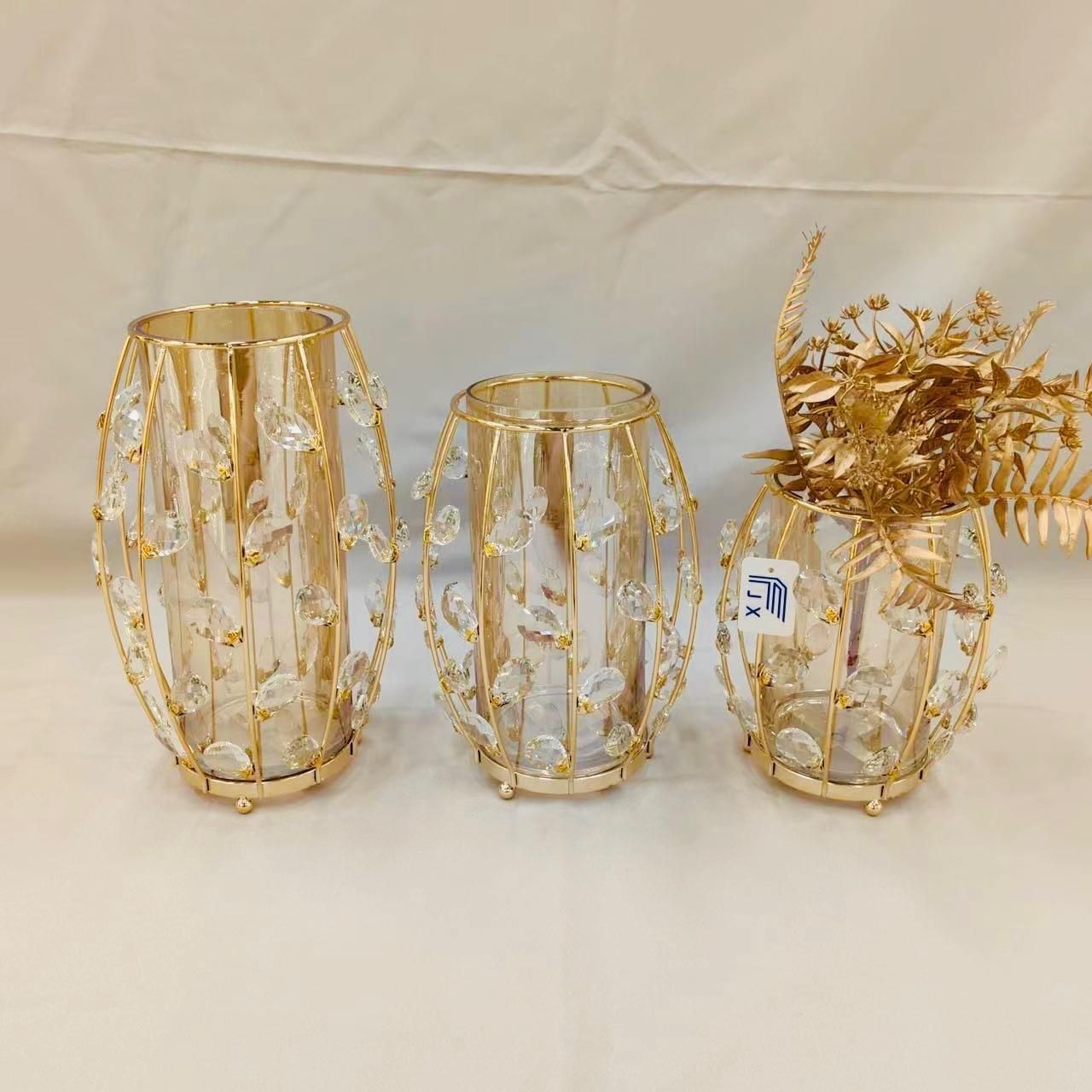 مزهرية مذهب كريستال