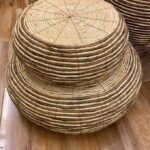 طقم سلات قش 2 قطعة عريض