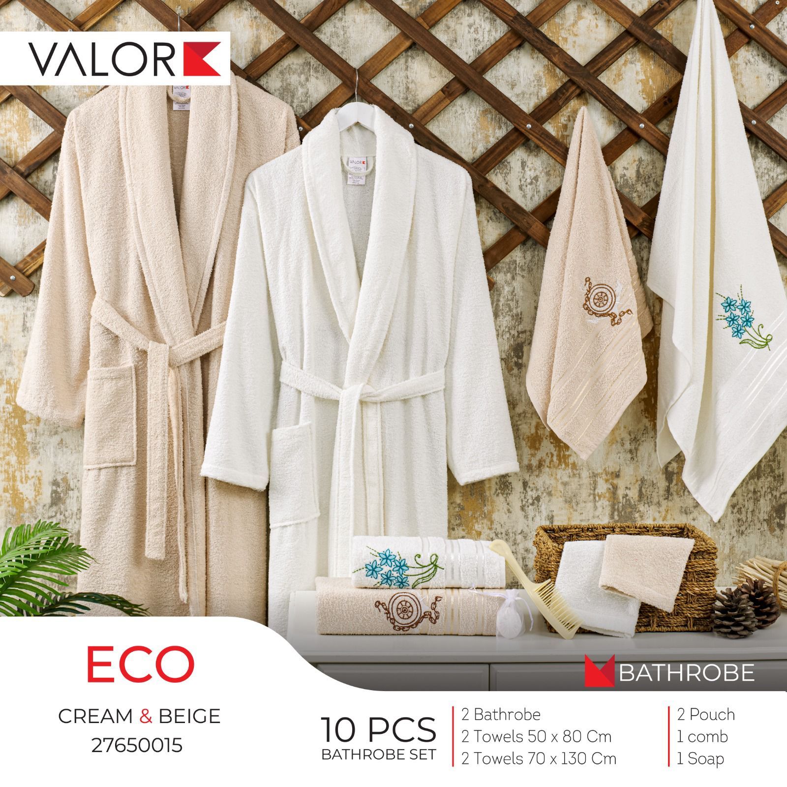 طقم ارواب 10 قطع - كريم وبيج