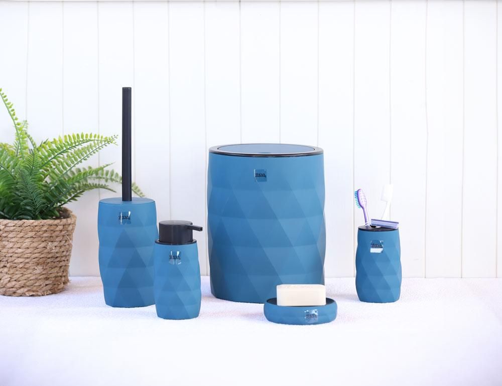 طقم اكسسوار حمام - Luminous Blue & Black