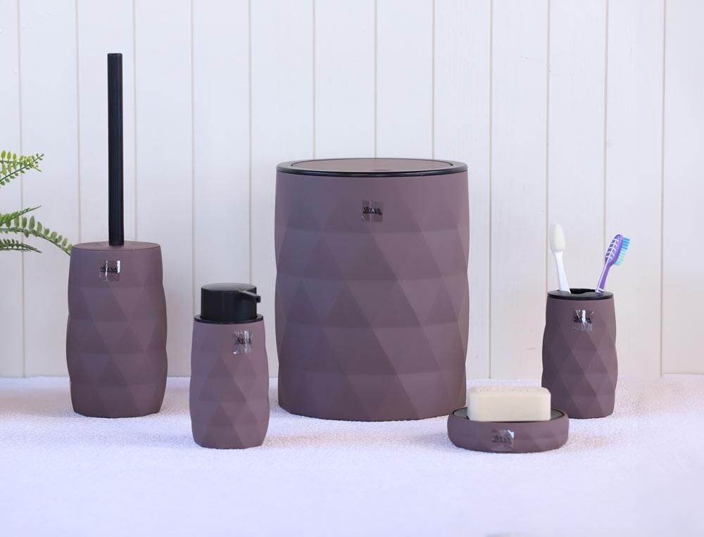 طقم اكسسوار حمام - Luminous Brown & Black