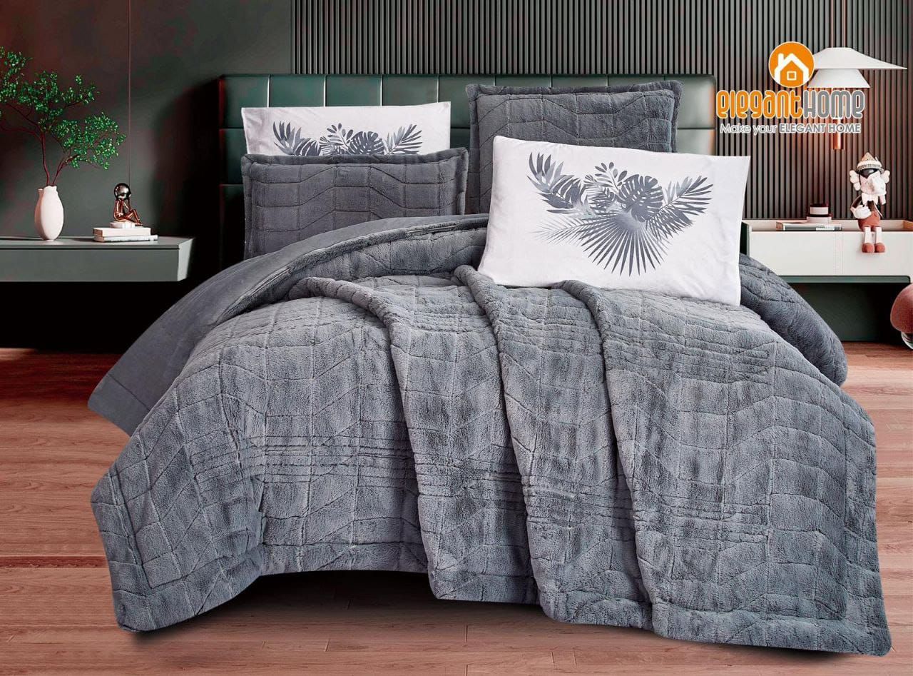 طقم اللحاف فرو كينج - Lilac