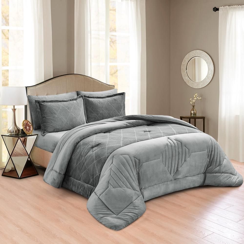 طقم لحاف سكني كينج - Limy Gray