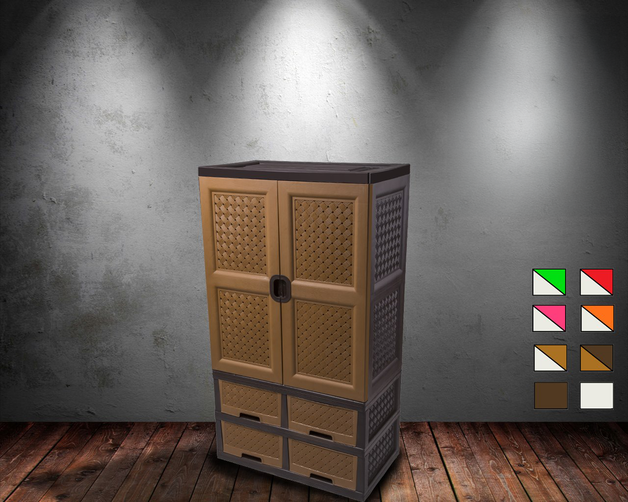 خزانة كلاسيك مع 4 جوارير - أبيض