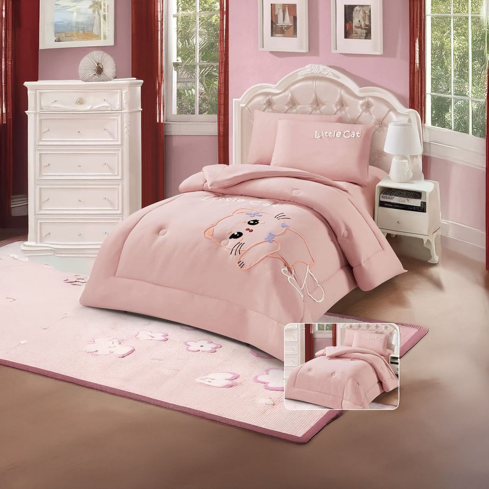 طقم اللحاف مفرد 4 قطع - Little Cat