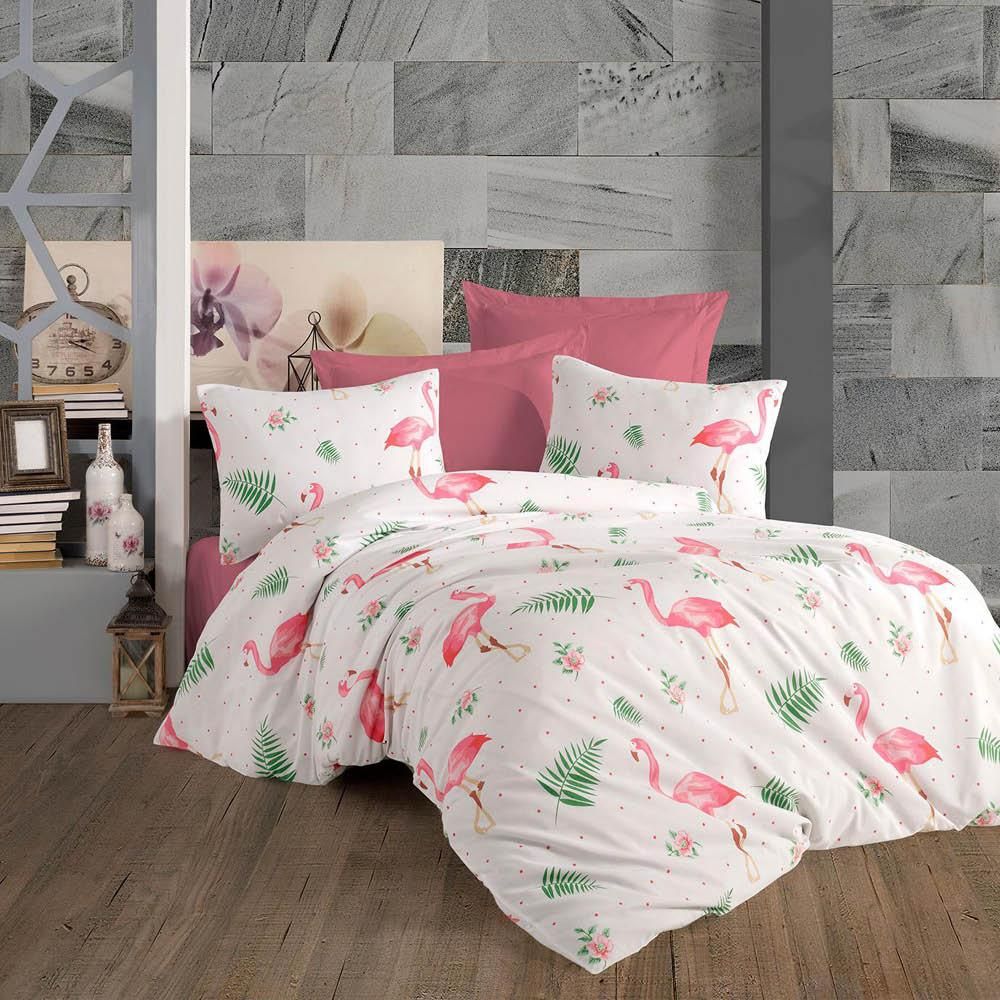 طقم شراشف قطن مفرد - Flamingo