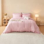 طقم لحاف مفرد ونص 5 قطع - Mary pink