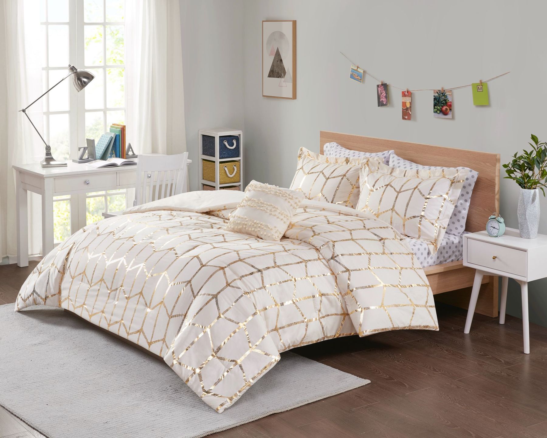 طقم لحاف مفرد ونص 5 قطع - Crispy بيج