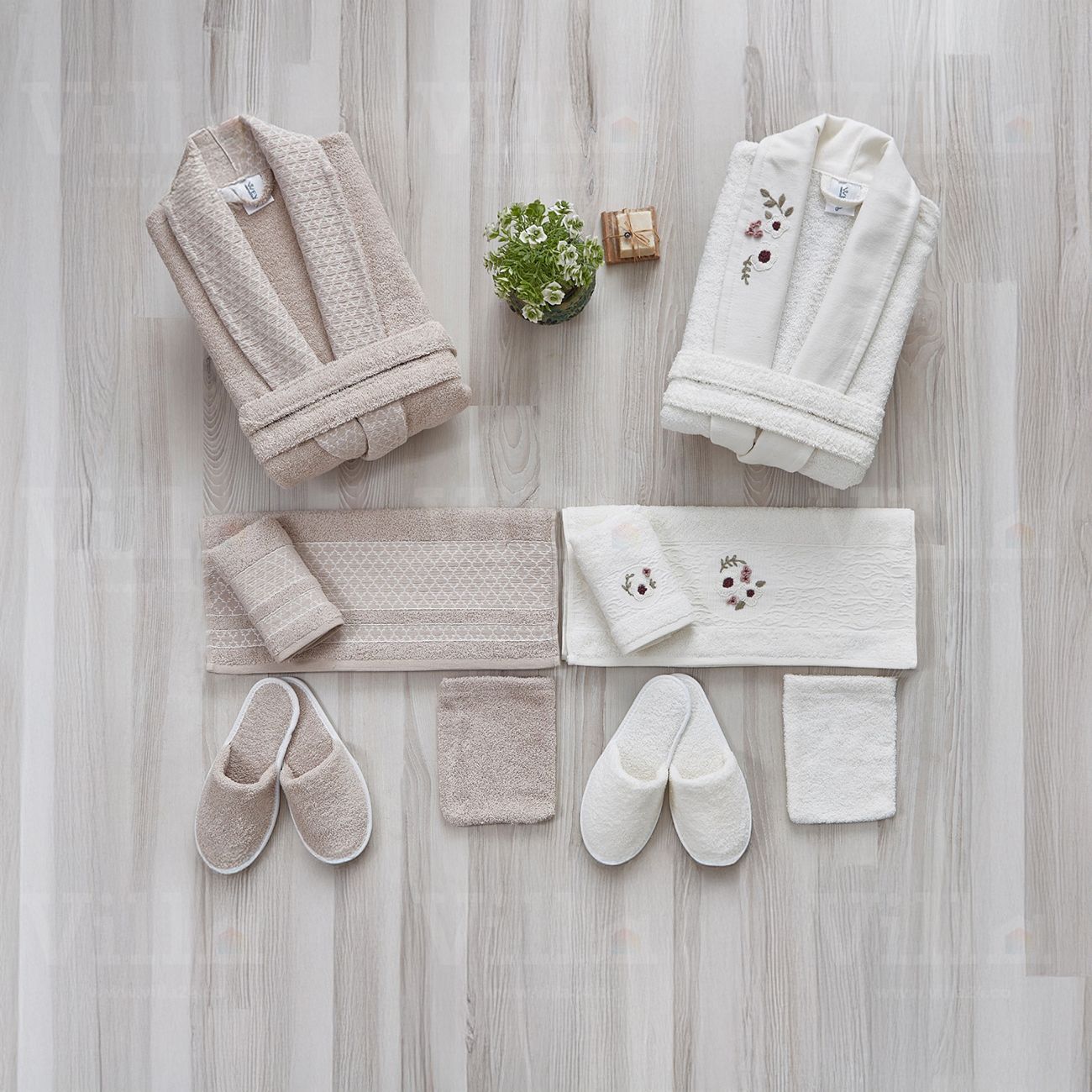 طقم ارواب 12 قطعة - بيج وكريم