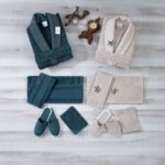 طقم ارواب 12 قطعة - زيتي وبيج