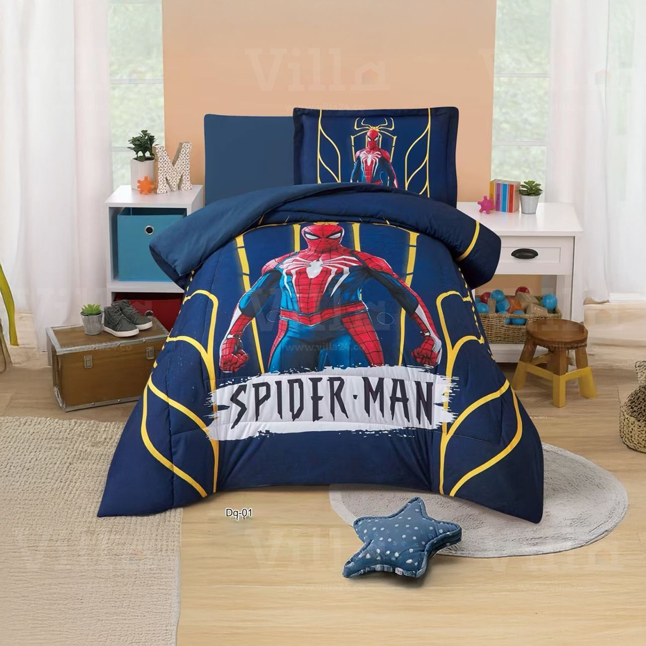 طقم لحاف مفرد سبايدر مان 4 قطع