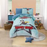 طقم لحاف مفرد 4 قطع ميكي ازرق