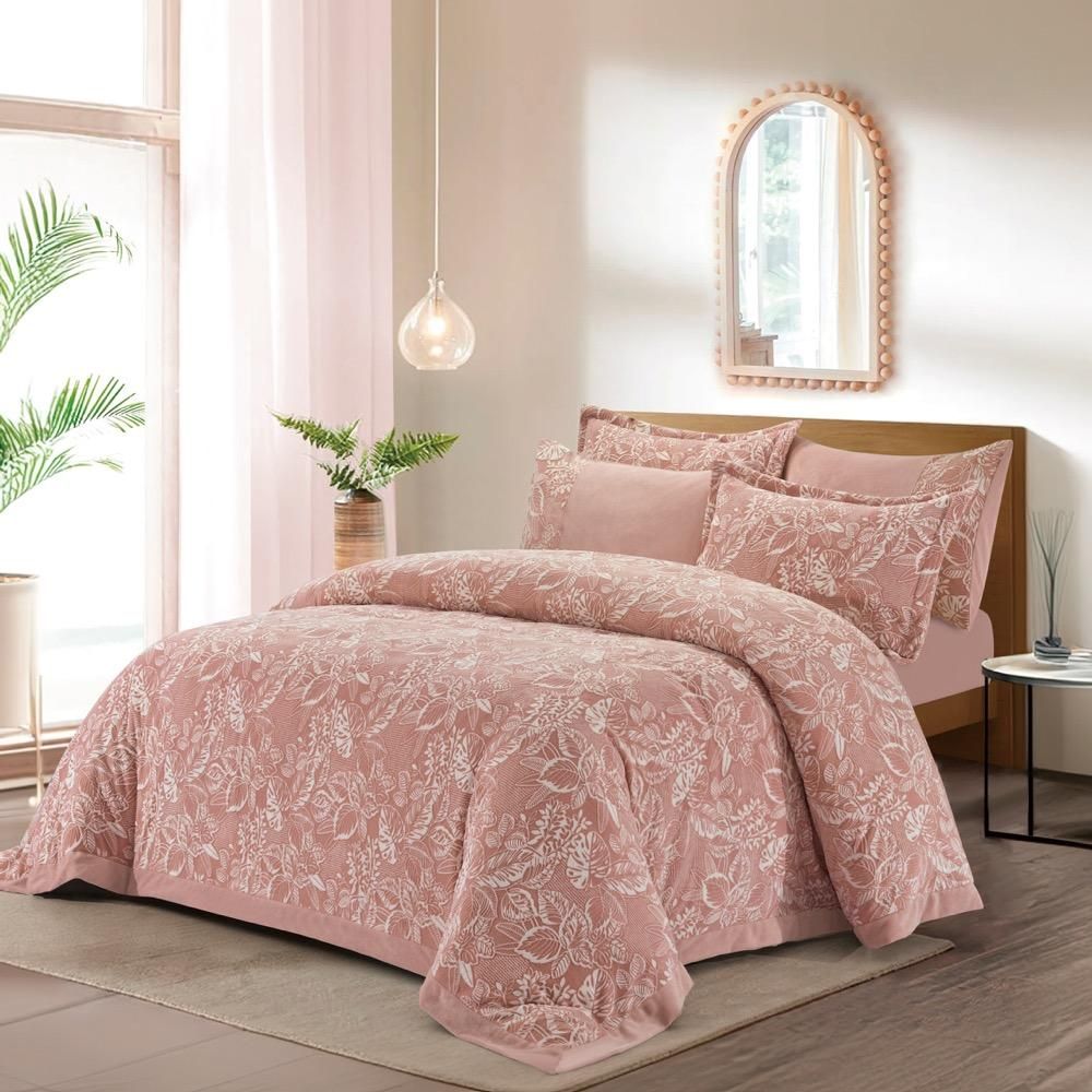 طقم اللحاف كينج زهري - Patmos