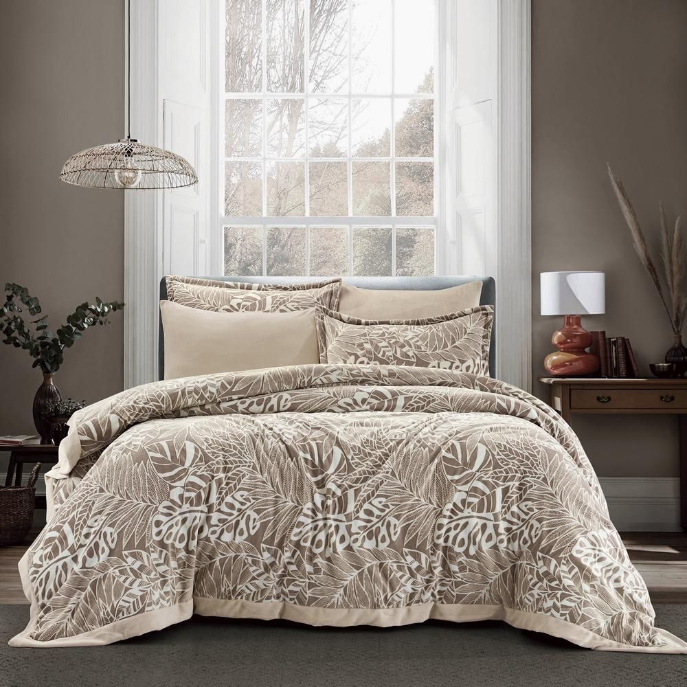 طقم اللحاف كينج بني فاتح - Lemnos