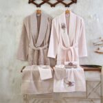 طقم ارواب 10 قطع قطن تركي - زهري وموكا