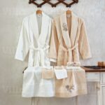 طقم ارواب 10 قطع قطن تركي - مشمشي وكريمي