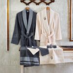 طقم ارواب 10 قطع قطن تركي - مشمشي وسكني