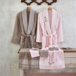 طقم ارواب 10 قطع قطن تركي - زهري وموكا