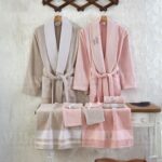 طقم ارواب 10 قطع قطن تركي - زهري وموكا فاتح