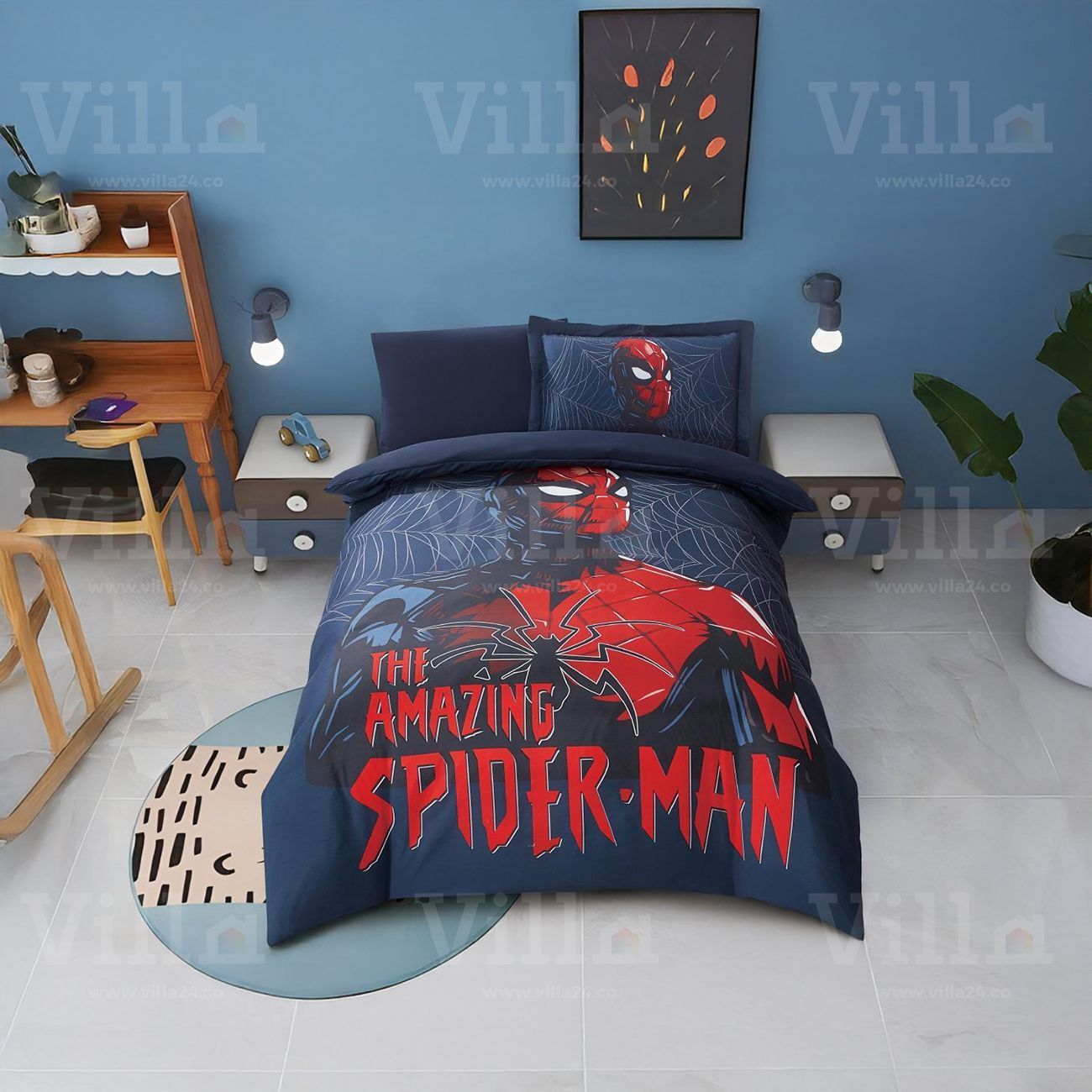 طقم لحاف مفرد ونص 4 قطع سبايدر مان - Loly Toy