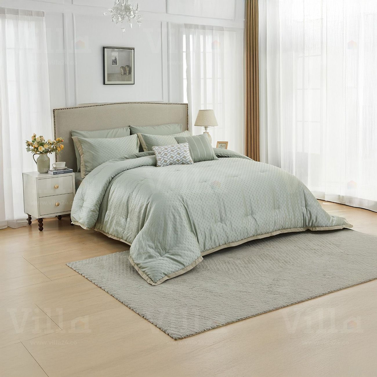 طقم لحاف 8 قطع كينج - Galileo اخضر